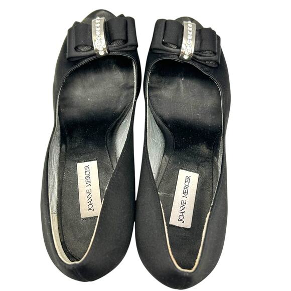 Joanne Mercer Women's Black Peep Toe Stilettoe Heel Pumps Size 10 - Picture 6 of 14